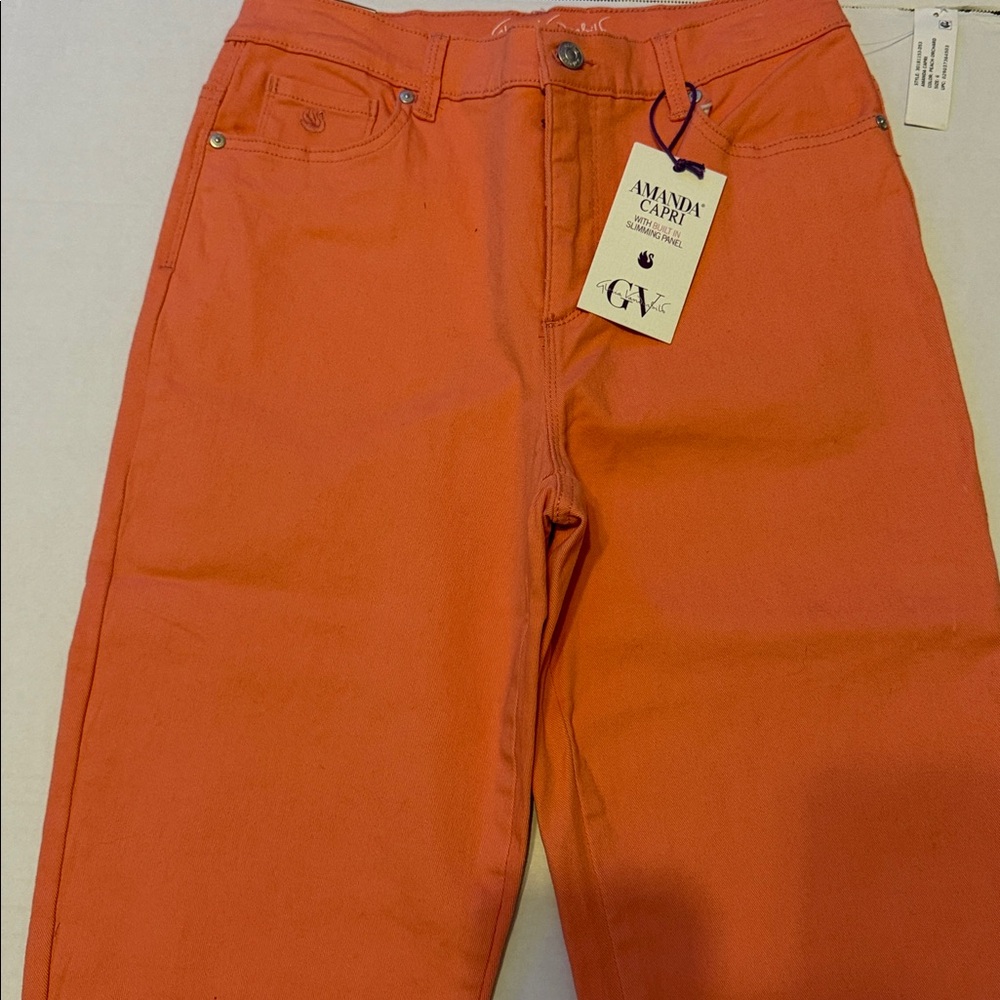 Gloria Vanderbilt Peach Orchard Amanda Capri Jeans - Picture 2 of 5